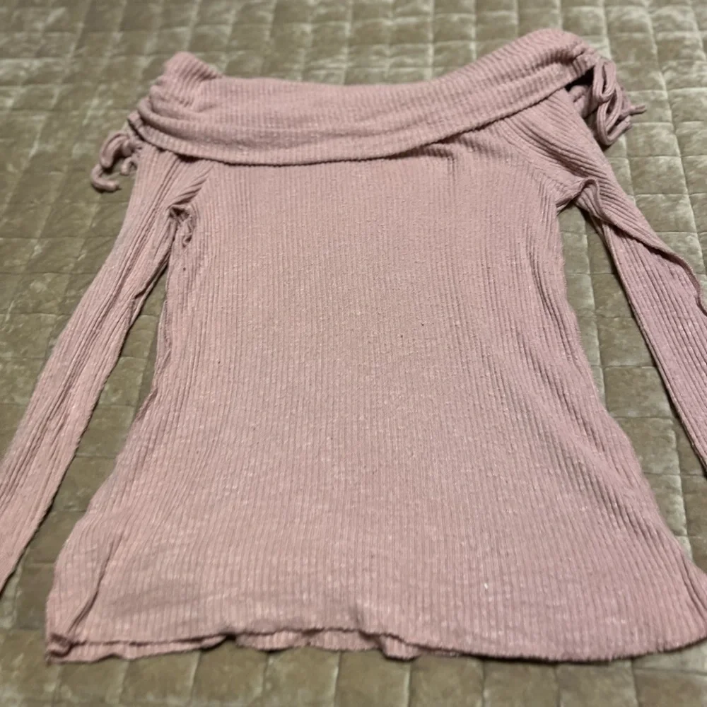Maurices Pink Cowl Neck Sweater with Ribbed Texture